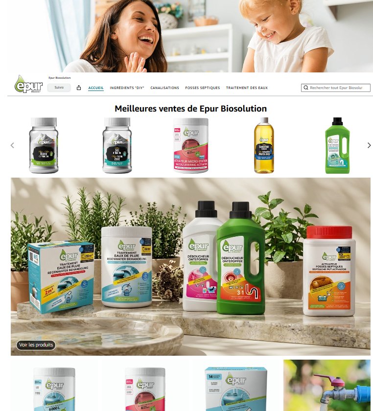 Boutique de marque Epur Biosolution sur Amazon, avec ses meilleures ventes et une mise en scène des produits