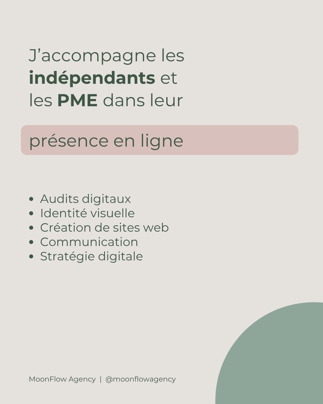 Modèle présentation avec formes arrondies vert sauge